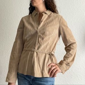 LOFT leather spring light wait jacket